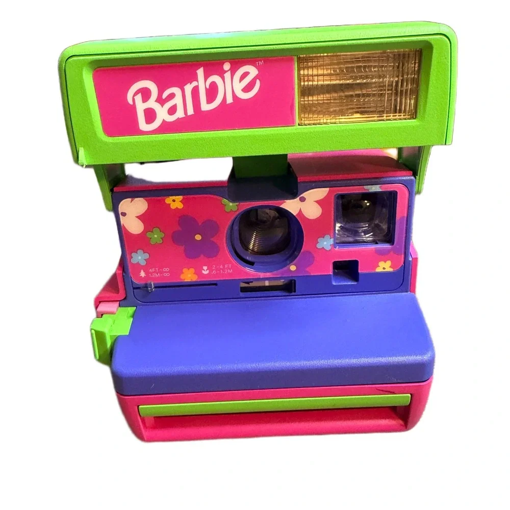 Polaroid Barbie 600 Instant Film Camera Pink Green Vtg 1999 Retro UNTESTED AS IS